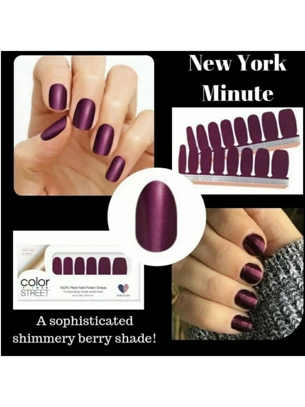 Color Street New York Minute Nail Strips Easy Do it yourself Manicure Press on